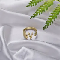 Rinhoo Nowy Regulowany Otwarty Chunky A do Z Pierścienie Litera Znaczące Pierścieni Początkowo Biżuteria Prezent Dla Kobiet 692 T2