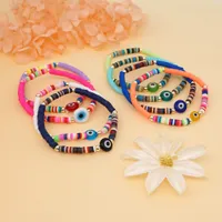 Polymer Clay Bead Bracelets For Women Evil Blue Eye Friendship Bracelets Handmade Jewelry Gifts 4mm Beads