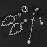 Cheny S925 Sterling Silber September Stern und Perle Mond Kreuz Blume Ohrringe Ohrknochenclip Beliebt in Korea