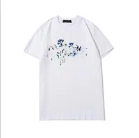 Menwomen T-shirts Sommer Mode Rundhals-Kurzarm Trend-Brief-Druck atmungsaktives T-Shirt