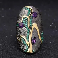 Творческий ландшафт идиллический нишевый кольцо Микро коры цветных сплава ювелирных изделий нейтральный юбилей на день рождения подарок кластерные кольца