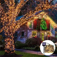 Lampade solari String Light Outdoor 22m 200LED 8 modalità luci natalizie impermeabili per giardini super luminosi illuminazione fata