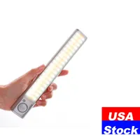 EUA Stock LED Night Luzes Portáteis 160 LEDs Sem Fio Movimento Sensing Armário Gabinete Roupeiro Luz Bateria Recarregável
