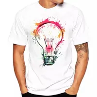 Мужские футболки летняя мода лампочка 3D Print повседневная O-шеи с коротким рукавом бренд смешные топы тройник