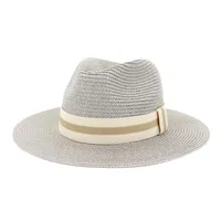 Chapéus de borda larga palha de verão para mulheres homens respirável sol praia chapéu uv proteção jazz fedora tampões em branco visor 2021