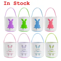 Groothandel Pasen Basket Feestelijke Schattige Bunny Oor Emmer Creative Candy Gift Bag Easters Rabbit Egg Tassen met konijnenstaart 27 stijlen