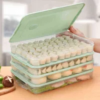 Refrigerator Food Storage Box Kitchen Accessories Organizer Fresh Dumplings Vegetable Egg Holder Stackable Microwave
