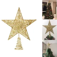 زينة عيد الميلاد شجرة توبر ستار مع بريق ملون للديكور ديكور 3 أحجام 15 سنتيمتر 20 سنتيمتر 25 سنتيمتر 6 ألوان