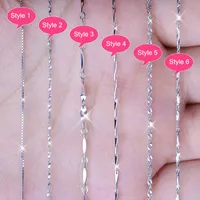 Multiple Classic Styles Real 925 Sterling Silver Necklaces Slim Thin Snake Chains Necklace Women Body Box Chain For Woman