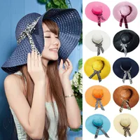 여름 여성 태양 모자 숙녀 야외 접이식 해변 파나마 모자 교회 모자 뼈 chapeu feminino 가장 저렴한 넓은 가장자리 밀짚 모자 중공
