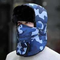 BREETS 2021 Unisex Camouflage Bomberhut Russland Kappen Wasserdichte Warme Faux Pelz Ohrflasche Winter Schnee Skifahren Hüte Mode Lässig