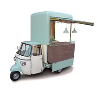 Straatverkoop Beer Bar Ice Cream Truck Elektrische Piaggio Ape Auto Tricycle Fast Food Cart Van