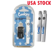 USA STOCK Cookies Battery 350mah 510 Vape pens Batteries Preheating Vape Cartridges Battery Adjustable Voltage 3.4-4.0V with USB Charger Fast Delivery 500pcs/lot