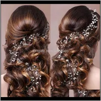 Mode Pearl Kristall Stirnbänder Silber Gold Tiara Schmuck Frauen Braut Haarbänder Handgemachte Hochzeit Zubehör Pageants IF7ML Bun Maker QO9ZX