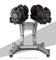 Gymapparatuur voor home fitness 1pc 40kg verstelbare halter dumbell dumbell set 90 pond halters met stand273b