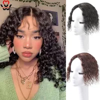 Syntetiska peruker 7x10cm Curls Silk Base Hair Topper Human Wig Toupee för Kvinnor Pure Färg Non-Remy Womentoupee System