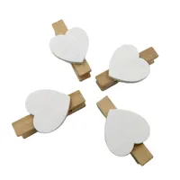35mm Heart Shaped Woodiness Streamers Small Wooden Clips Photo Wood Splint Decorate Leaving A Message Note Clamp 100pcs 13dc Y2
