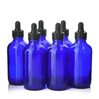 6 stks 120ml 4 Oz Glass Dropper Fles Cobalt Blue W / Eye for Essential Oils Lab Flessen Cosmetische Containers
