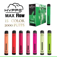 Hyppe Max FLow 2000 Puffs Disposable cigarettes Vape Airflow Adjustable Electronic Cigarette 900mAh 6.0ml Pods 14 color