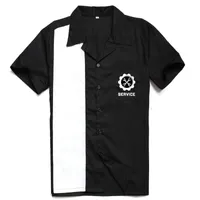 Männer Lässige Hemden Stil Top-Marken-Baumwollhemd mit Gangschlüssel-Service-Stickerei-Weinlese 40er Amerikaner für Party-Dinner