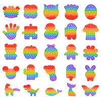 All Design Rainbow Color Bubble Fidget Sensory Toy Adult Kids Desktop Party Game Funny Antistress Decompression Toys Present