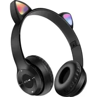P47M Trådlös Bluetooth hörlurar stereo headset vikbar hörlurar kattörlampor som visar med detaljhandeln