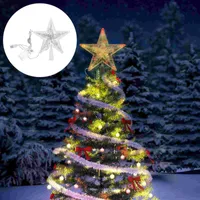 Dekoracje świąteczne 1 PC Drzewo gwiazda wystrój trójwymiarowy lampka nocna bez baterii (biały)