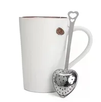 ABD Stok Kalp Şeklinde Çay Demlik Örgü Topu Paslanmaz Süzgeç Bitkisel Kilitleme Çay Demlik Kaşık Süzgeç Steeper Kolu Duş Masa Aracı C0114