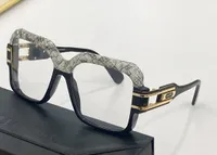 Vintage Efsaneler Gözlük 623 Yarım Deri Çerçeve Altın Siyah Şeffaf Lens Erkekler Moda Güneş Gözlüğü Çerçeveleri