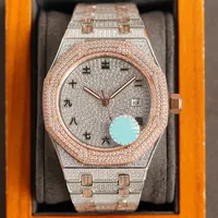 Diamond Watch Automatiska mekaniska Mänskurs 40mm med Diamant-Studded Steel Life Vattentät Armbandsur för Män Armbandsur Montre de Luxe