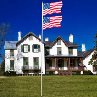 ABD Stok 20ft Amerika bayrağı CÖLME Dış Mekan Dekorasyon Seksiyonel Halyard Kutup Alüminyum ABD Flagpole Kiti Karabiner Altın Topu Finial