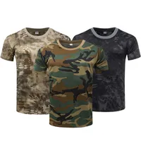 Neue camo taktische hemd männer atmungsaktiv kampf t-shirt camouflage militärarmee t-shirt kurze hülse im freien wandern jagd hemd x0712