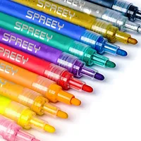 12 couleurs stylos de peinture acrylique, marqueurs étanches sertis pour peinture rocheuse, céramique, verre, bricolage artistique artistique, bois, tasses, toile, tissu et scrapbooking