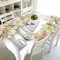 Tischtuch 45 Anpassen 3D Tischdecke Europa geschnitzt Blumen Muster Wasserdicht Verdicken rechteckige Hochzeit Homextilien