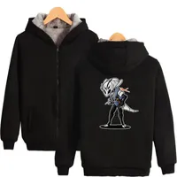 Heren Hoodies Sweatshirts Hollow Knight Men Winter Dikke Warm Fleece Zipper Hooded Jacket Jas Sportwear Manne Mannelijke streetwearmen's