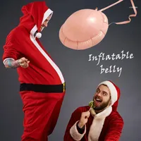 Julekorationer 1 st jultomten cosplay falsk mag uppblåsbar pvc osynlig falsk graviditet mage film props1