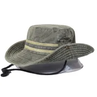 낚시 하이킹 태양 모자 남성 여성 부니 넓은 챙서 버킷 야외 사파리 여름 모자 면화 220527