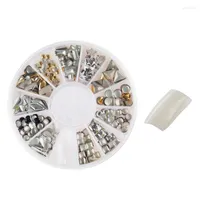 Nail Gel 500 Pcs Acrylic False Artificial Tips Art & 1 Box Manicure 3D Decorations Wheel Prud22