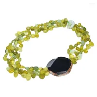 Pendanthalsband smycken 20 "Natural Stone Green Jades Top-horra fancy polerad rå drusy skiva agater juveler halsband lady juvelrypen