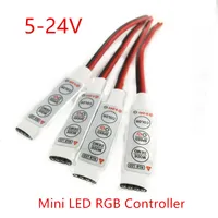 DC 5V-12V-24V 12A 3Keys Mini LED RGB Controller Dimmer Driver para RGBS 5050/3528/2835/5730/5630/3014 LEDS SMD Luzes de tira de LEDs