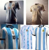 Arjantin hatıra baskısı 2022 Erkekler Çocuk Kiti Futbol Jersey Retro 1986 21 22 Maillots de Foot Maradona Özel Rozet Sürüm Futbol Gömlek Üniforma