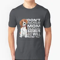 T-shirt da uomo Don't Mess with Me My Mom is Crazy Beagle Lady T-Shirt Short Short-Shirt Summer Men Streetwear Street Street Dogs Dogs Lovers
