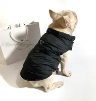 Diseñador ropa de perro clima frío ropa para perros cachorro a prueba de viento chaqueta de invierno a prueba de agua para mascotas calientes chaleco con sombreros para perros pequeños medianos grandes negros 4xl A338