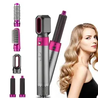 5 In 1 Electric Hair Dryer Negative Ion Straightener Brush Blow Air Hair Comb Wrap Curling Wand Detachable Kit308x