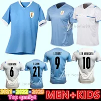 新しい2021 2022 2023カスタムコパアメリカウルグアイサッカージャージ21 22 23 L.Suarez E.Cavani D.Godin Home Away Football Shirt National Team Men Chids Kit Uniforms