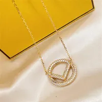 Pendant Necklace Luxury Designer Necklace Classic Letters Diamond Womens Mens Fashion Gold Luxurys Designer Jewelry257G