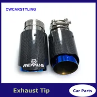 1 pcs Pesa di scarico a singolo tubo blu tubo di marmitta in carbonio semplice per BMW Benz Audi Porsche CX-4 E71 E46 E60 E90