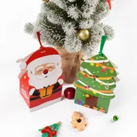 Wrap regalo 25/50pcs Boxes Christmas Box Babbo Natale Pollenone Candy Box Chocolate Tree Packaging per KidsGift