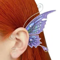 Dangle Chandelier MTI tipo Butterfly Dragon Wing Shape Elf Ear manguito minimalista envolve clipes não perfurados Cosplay Decoração de fantasia Bon amzuz