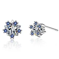 Stud Utimtree Crystal Earrings Wedding Fashion Blue CZ Zircon Star Earring For Women Girl Party BirthdayStud
